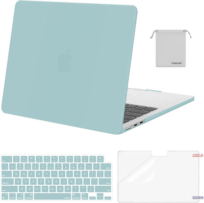 MOSISO Compatible with MacBook Air 13 inch Case 2025 2024 2023 2022 M4 A3240 M3 A3113 M2 A2681, Plastic Hard Shell&Keyboard Cover&Screen Film&Pouch for MacBook Air 13.6 inch Case, Crystal Clear