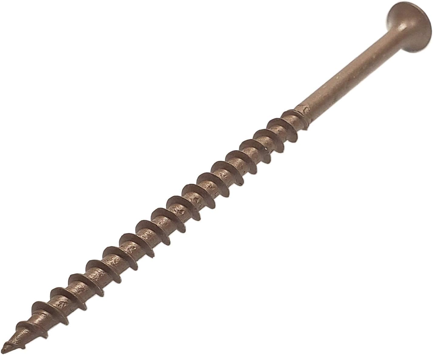 #8 x 3" Deck Screws | Square Drive | Bugle Head | Brown Ruspert | 100pcs Box