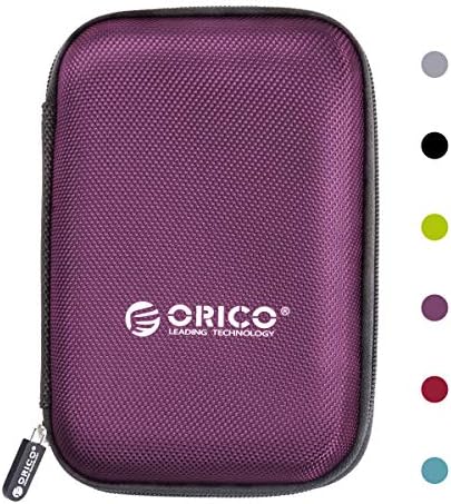 ORICO 5 Pack External Hard Drive Case 2.5 Inch Shockproof Hard Drive Bag Travel Electronics Organizer Carry Case for WD, Toshiba, Seagate, Samsung, Hitachi Hard Drive and Accessories like SD Card, USB Cable, Power Bank, Earphone, Black