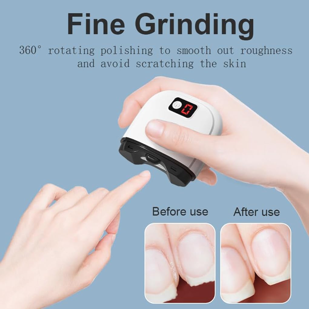 twcrvil LED Light Electric Nail Clippers For Thick Toe Nails Trimming Electric Nail File For Thick Toe Nails ABS Adults Kids (White)