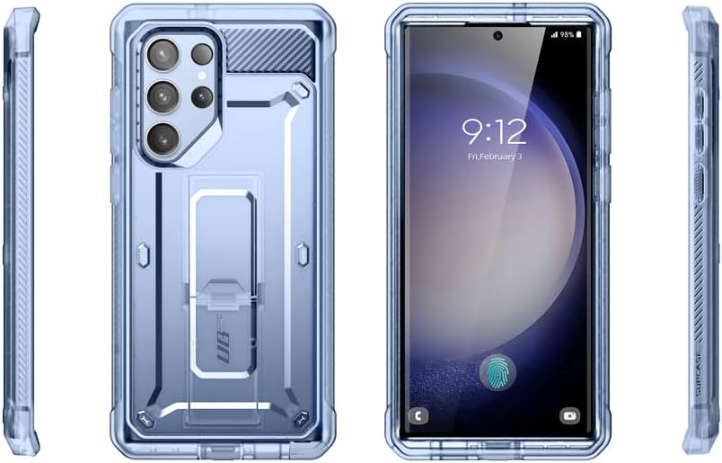 SUPCASE Unicorn Beetle Pro Case for Samsung Galaxy S23 Ultra 5G (2023), [Extra Front Frame] Full-Body Dual Layer Rugged Belt-Clip & Kickstand Case with Built-in Screen Protector (Black)