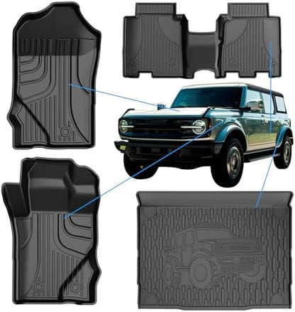 AOMSAZTO Floor Mats & Trunk Mat for 2024 2025 Chevy Equinox EV (Non Fuel),TPE All Weather Protection 2 Rows Car Floor Liners with Cargo Liner for Chevrolet Equinox EV (Non Fuel)