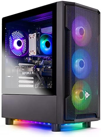 Skytech Shadow Gaming PC Desktop, Ryzen 5 5600 3.5 Ghz (4.4GHz Turbo Boost), AMD RX 6600 8GB GDDR6, 1TB SSD, 16GB DDR4 RAM 3200, 650W Gold PSU, Wi-Fi, Win 11 Home
