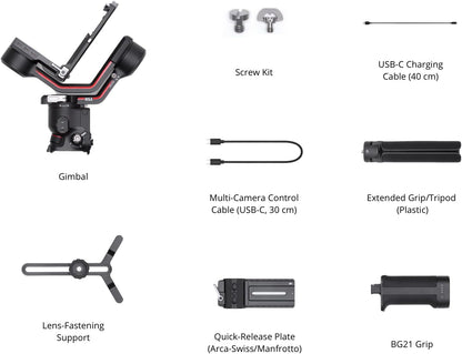 DJI RS 3 Mini, 3-Axis Gimbal Stabilizer for Cameras Canon/Sony/Panasonic/Nikon/Fujifilm, 2 kg (4.4 lbs) Tested Payload, Camera Stabilizer, Camera Gimbal with Native Vertical Shooting