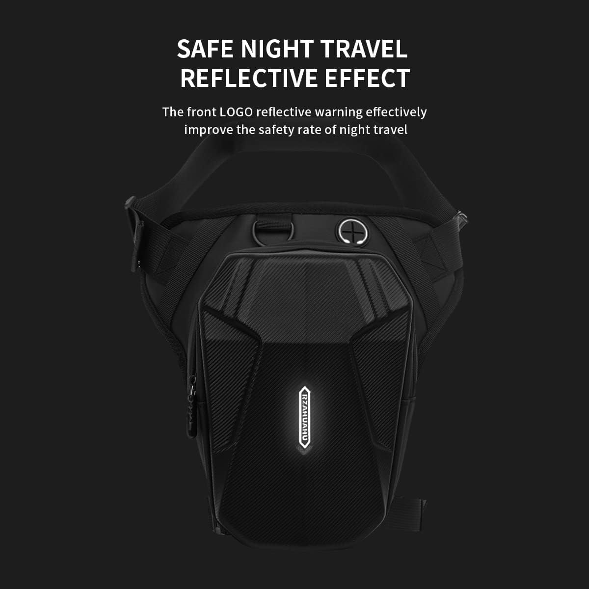 Drop Leg Bag Motorcycle Waist Pack Pouch Waterproof Riding Cycling Thigh Tactical Bag with Hard Shell for Men, Motorcycle Side Pouch Phone Storage Hip Fanny Pack Bags, Black, Large, Style B