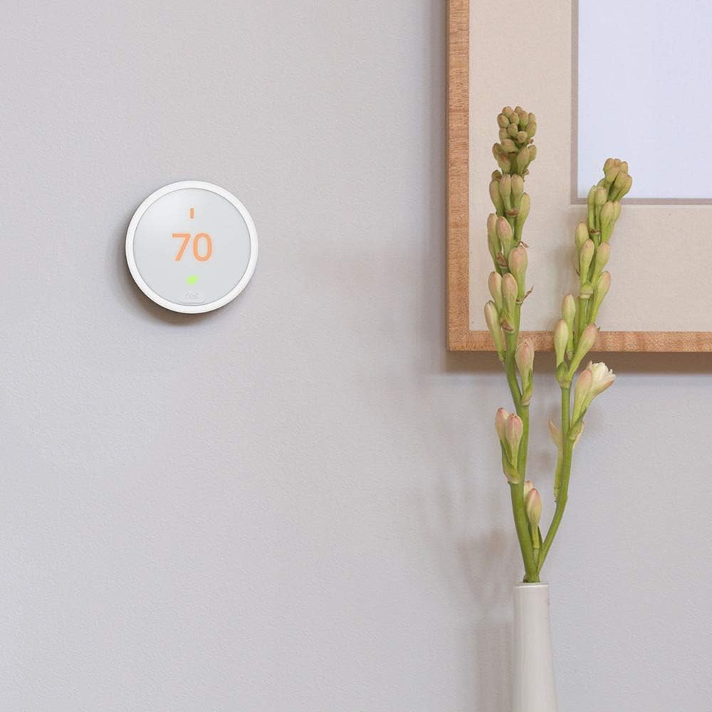 Google Nest Thermostat E - Programmable Smart Thermostat for Home T4000ES - 3rd Generation Nest Thermostat (Frosted White)- Compatible with Alexa Bundle with Nest Temperature Sensor