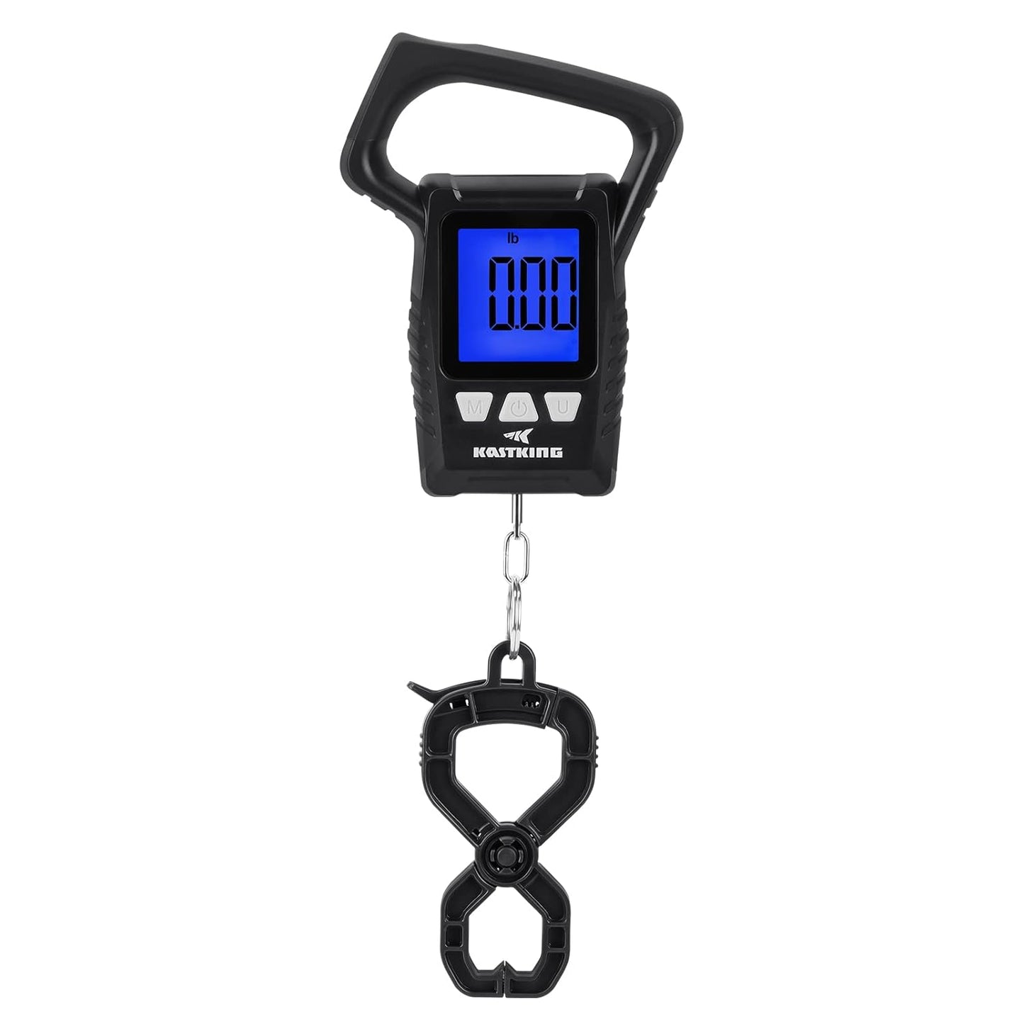 KastKing Fish Scale, WideView Floating Waterproof Digital Scale with No-Puncture Lip Gripper, 2.5” Large LCD Display, 110lb Capacity, Stores up to 9 Weights, Black