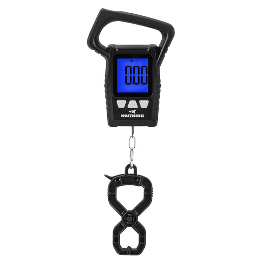 KastKing Fish Scale, WideView Floating Waterproof Digital Scale with No-Puncture Lip Gripper, 2.5” Large LCD Display, 110lb Capacity, Stores up to 9 Weights, Black