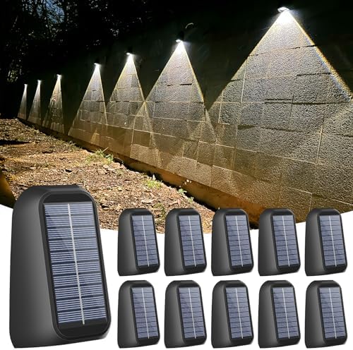 16 Pack Solar Fence Lights Outdoor 8 Colors,Bright Deck Lights Solar Outdoor Waterproof,LED Solar Lights for Backyard, Patio, Deck Railing, Step and Wall