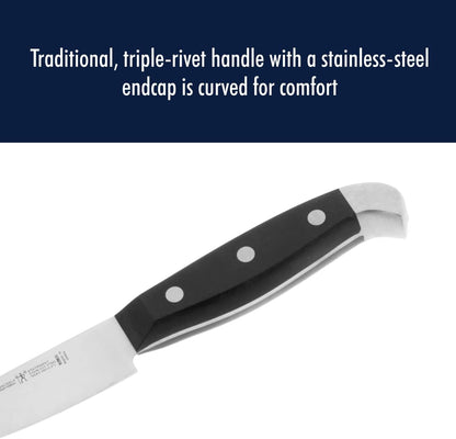 HENCKELS Statement 15Piece White-Handled Knife Block Set with Shears, Sharpening Steel - Dishwasher Safe, Ergonomic Handle