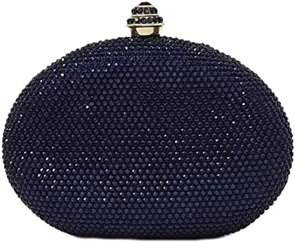 HUANG ZHUANG Egg Shape Crystal Clutch Purse Rhinestone Evening Bag for Women Party Wedding Cute Handbag
