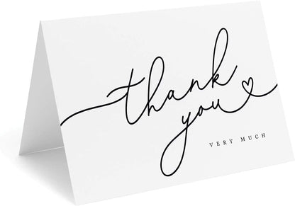 Bliss Collections Thank You Cards - Cards for Weddings, Receptions, Bridal Showers, Baby Showers, Graduations, Special (Rustic Greenery - 25 pieces)