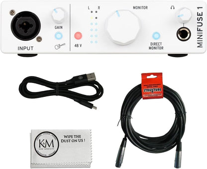 Arturia MINIFUSE2WH Minifuse2 Compact USB Interface White | White, 2 inputs, USB-C audio interface, 24-bit/192kHz, Preamps, Software bundle