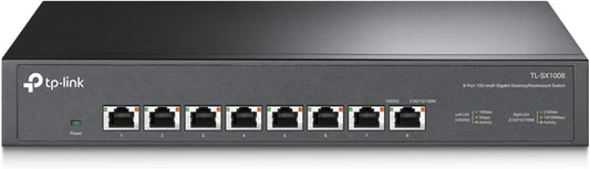 TP-Link TL-SX1008 | 8 Port 10G/Multi-Gig Unmanaged Ethernet Switch | Desktop/Rackmount | Plug & Play | Sturdy Metal Casing | Limited Lifetime Protection | Speed Auto-Negotiation