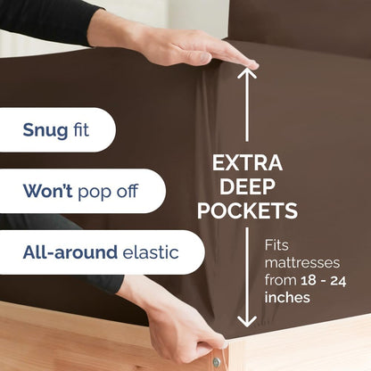 Extra Deep Queen Sheet Set - 6 Piece Breathable & Cooling Sheets - Hotel Luxury Bed Sheets Set - Easy & Secure Fit - Soft, Wrinkle Free & Comfy Sheets Set - White Sheet Set w/Extra Deep Pockets