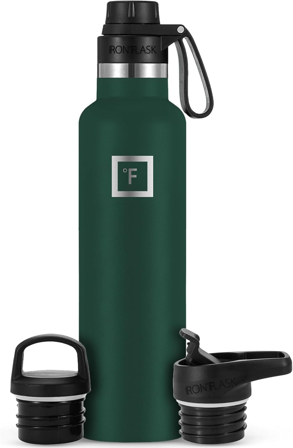 Camping & Hiking Hydration Canteens - 24oz 3 Lids (Narrow Straw/Spout Lid) Leak Proof Vacuum Insulated Stainless Steel - Hot & Cold Double Walled Sports Water Bottle