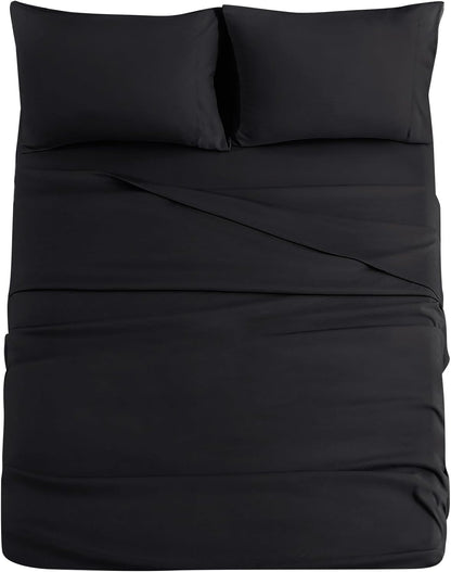 JOLLYVOGUE Queen Size Bed Sheet Set - 4 Piece Bed Sheets Set with Deep Pocket - Soft Breathable & Cooling - Resists Shrinkage & Fading Draps Queen - Easy Care (Dark Grey)