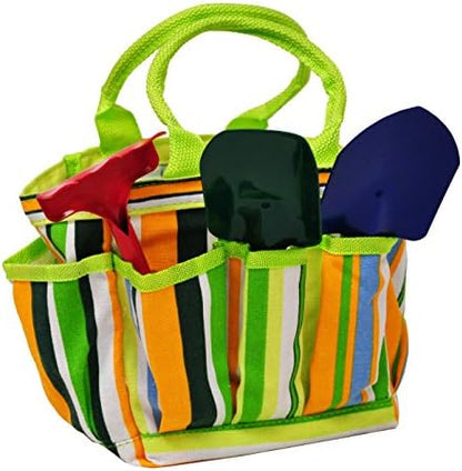 G & F Products 10018 JustForKids Kids Garden Tool Set Toy, Rake, Spade, Hoe and Leaf Rake, Reduced Size, 4-Piece