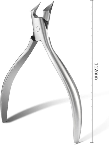 FVION Toenail Clippers for Ingrown Toenail Prevention, Straight Blade Podiatrist Nail Clippers for Thick Nails, Ergonomic Finger Nail Clippers for Adults, Seniors, Men and Women (Black)