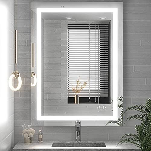 TETOTE 36 x 28 Bathroom LED Mirror Bedroom LED Mirror Fashion Style Vanity Makeup Mirror Dimmable Anti-Fog Wall Mounted Birthday Gift Housewarming Gift Wedding Gift