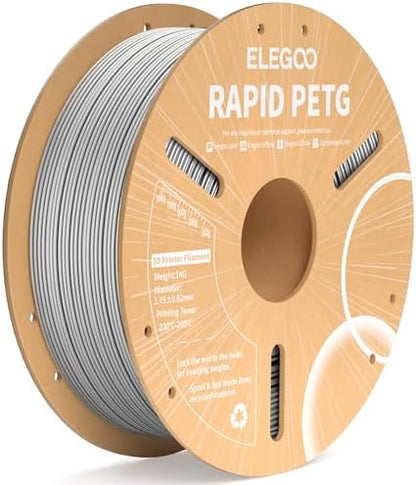 ELEGOO Rapid PETG Filament 1.75mm Black 1KG, 3D Printer Filament Max 600 mm/s High Speed Printing, Dimensional Accuracy +/- 0.02 mm Fit Most FDM Printer 1kg Cardboard Spool