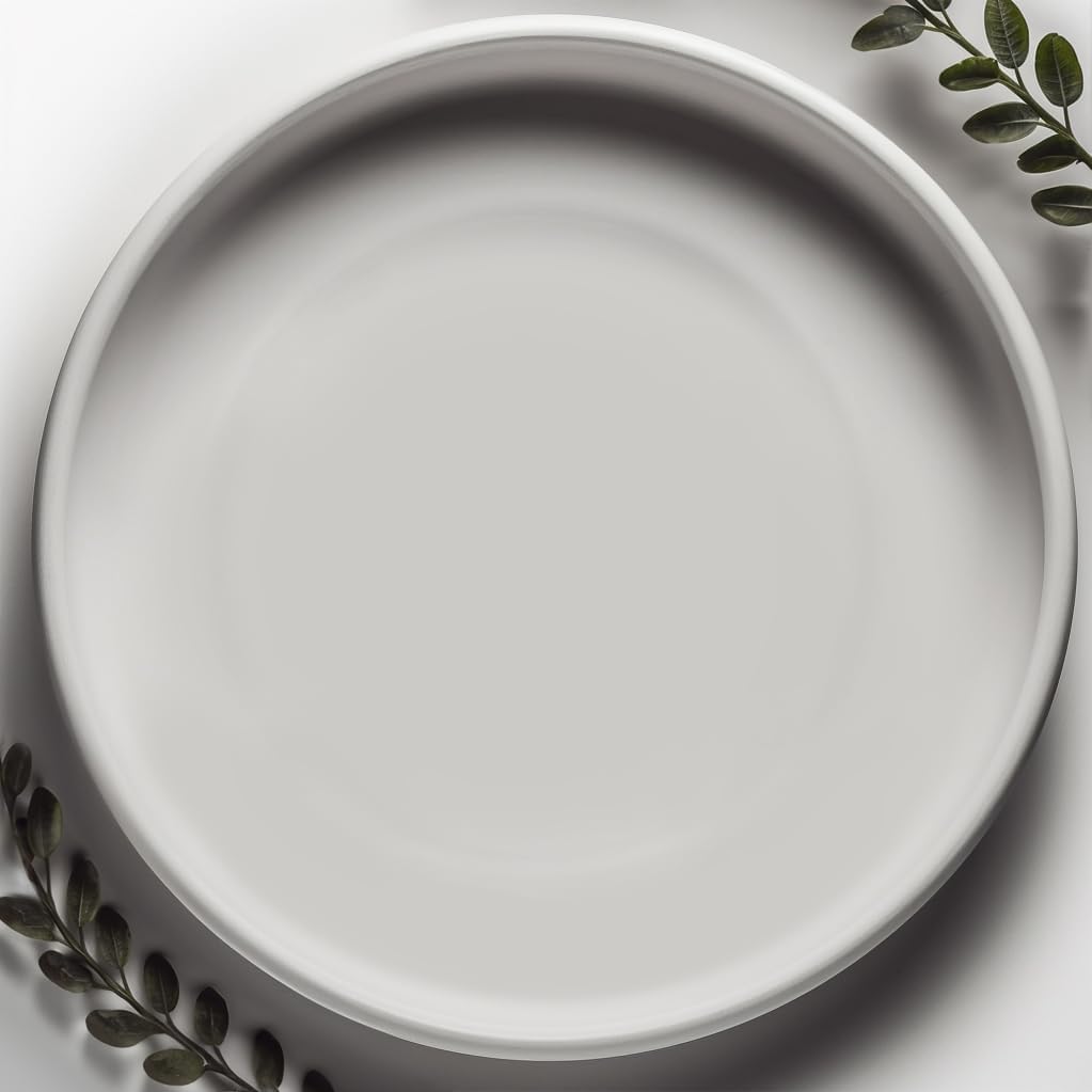 Heavy Duty Ceramic Black Plant Saucer - with Silicone Feet for Added Surface Protection - Scratch-Resistant Plant Drip Trays for Pots 8.3" at the Base or Less, Plant Plate, 7-8 Inch Plant Saucer