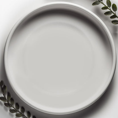 Heavy Duty Ceramic Black Plant Saucer - with Silicone Feet for Added Surface Protection - Scratch-Resistant Plant Drip Trays for Pots 8.3" at the Base or Less, Plant Plate, 7-8 Inch Plant Saucer
