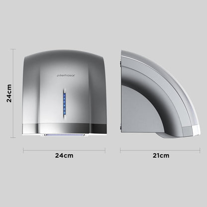interhasa! Compact Hand Dryer 110V Commercial Electric Hand Dryer for Bathroom with Hot n Cold Air, 3-Pin Plug in