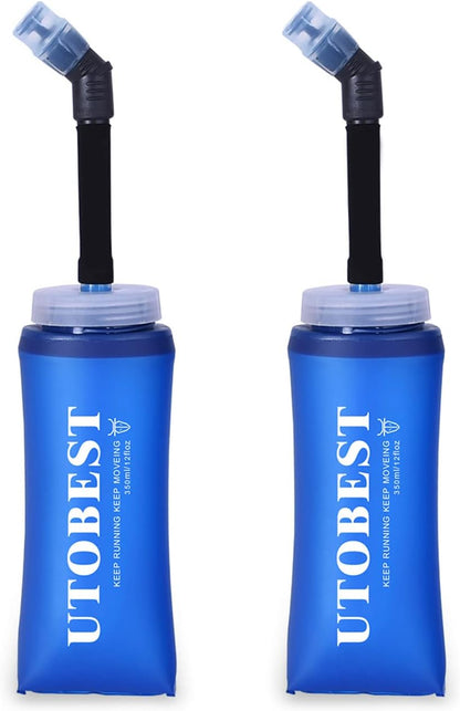 UTOBEST Soft Flask Running Water Bottle Collapsible Water Bottle for Trail Running Hydration Pack Hiking Cycling Climbing 150ML/250ML/350ML/450ML/500ML/550ML