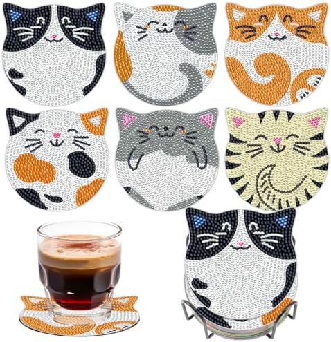 Purilite Select Cat Diamond Art Coasters Kit