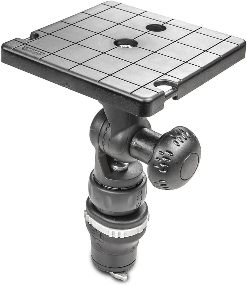 RAILBLAZA Universal Kayak Fish Finder Mount with Track Mount Base, Compatible with Garmin, Lowrance, Humminbird and More