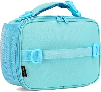 FlowFly Kids Lunch Box Insulated Soft Bag Mini Cooler Back to School Thermal Meal Tote Kit for Girls, Boys, Black