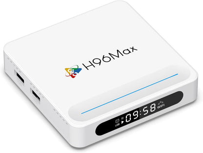 Android TV Box 14.0 4GB RAM 128GB ROM Dual-WiFi 6.0 H96 Max H618 Plus Android Box with 3D 8K BT 5.4 USB Ultra HD