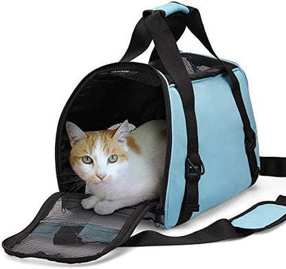ZaneSun Cat Carrier,Soft-Sided Pet Travel Carrier for Cats,Dogs Puppy Comfort Portable Foldable Pet Bag Airline Approved (Small Rosered)