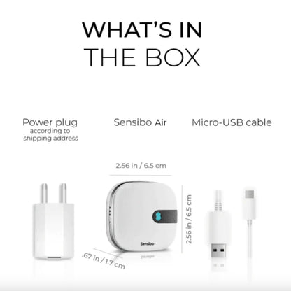 Sensibo Air PRO - Air Conditioner Smart Controller & Air Quality Sensor. Smart Thermostat for Mini Split, Window, Portable AC. Temp & Humidity Sensors. Google, Alexa, Siri & Apple HomeKit Compatible