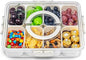 Pure Future Snackle Box Container with Handle - 8 Compartment Divided Serving Tray with Lid - Crystal Clear Charcuterie Box for Travel, Parties, Movie Nights & Daily Snacks (Hand Wash Only)
