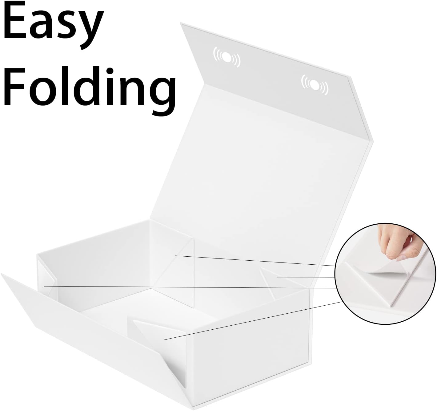 Black Gift Box, 9.5x6x3 Inch Gift boxes for Presents with Lids Magnetic Closure Rectangle Collapsible for Groomsman Proposal Box, Wedding, Christmas, Halloween, Birthday Gifts Packging