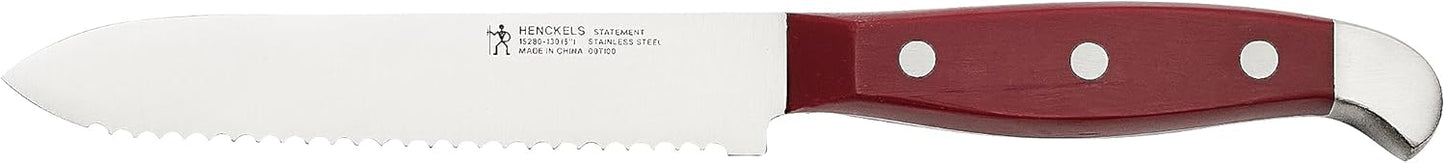 HENCKELS Statement 15Piece White-Handled Knife Block Set with Shears, Sharpening Steel - Dishwasher Safe, Ergonomic Handle