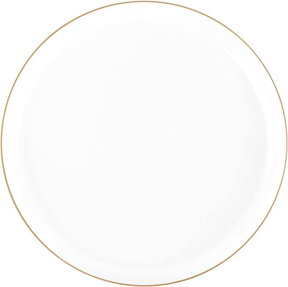 PLASTICPRO [30 Pack 10.7'' Christmass Green Plastic Party Plates Edge Collection Premium heavyweight Elegant Disposable Tableware Dishes