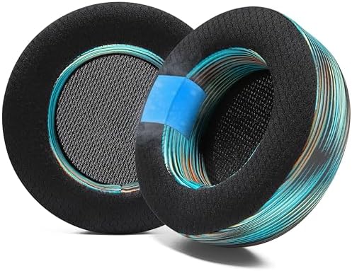 WC Freeze Virtuoso - Hybrid Fabric Cooling Gel Replacement Earpads for Corsair Virtuoso Gaming Headset, Made by Wicked Cushions, Improved Durability, Thickness and Sound Isolation |90s Black