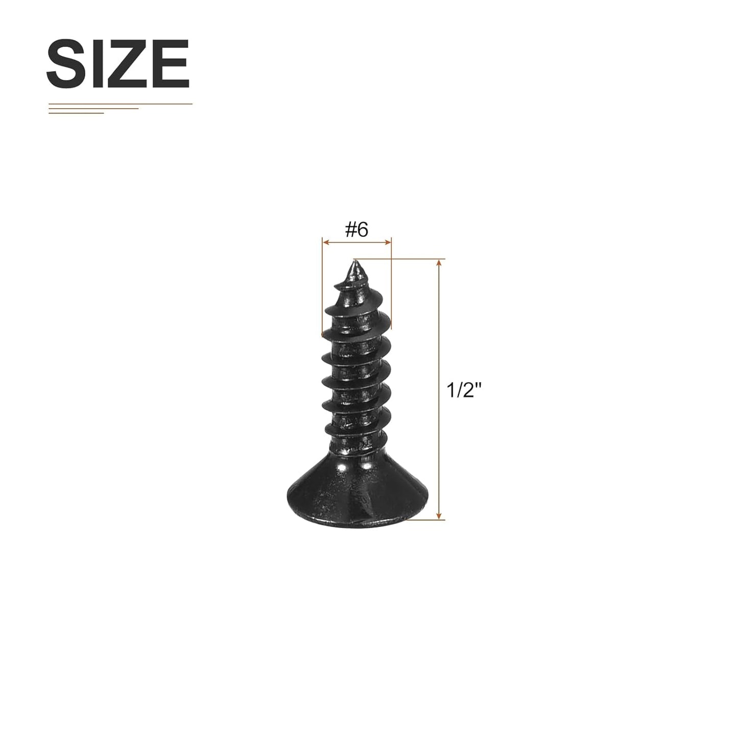 DTGN 100Pcs #6x1/2 Flat Head Wood Screws, 304 Stainless Steel Phillips Self Tapping Screws - Good for Woodworking, Furniture - Silver