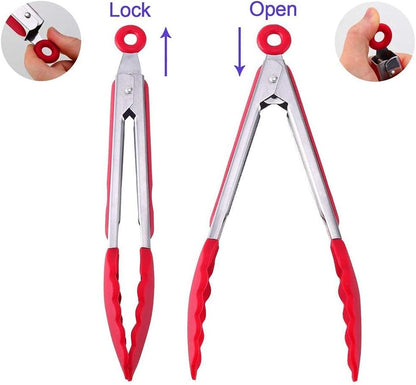 Purilite Select Silicone &amp; Stainless Steel Kitchen Tongs