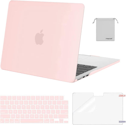 MOSISO Compatible with MacBook Air 13 inch Case 2025 2024 2023 2022 M4 A3240 M3 A3113 M2 A2681, Plastic Hard Shell&Keyboard Cover&Screen Film&Pouch for MacBook Air 13.6 inch Case, Crystal Clear