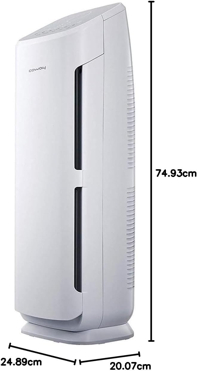 Tall Tower HEPA Air Purifier for Home and Bedroom, Powerful 4-Stage Filtration, Auto Speed Control, Quiet Operation, Touch Controls, White - PuriLite