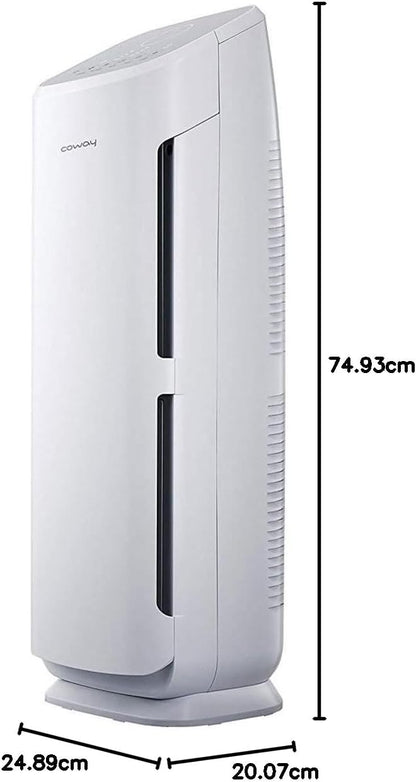 Tall Tower HEPA Air Purifier for Home and Bedroom, Powerful 4-Stage Filtration, Auto Speed Control, Quiet Operation, Touch Controls, White - PuriLite