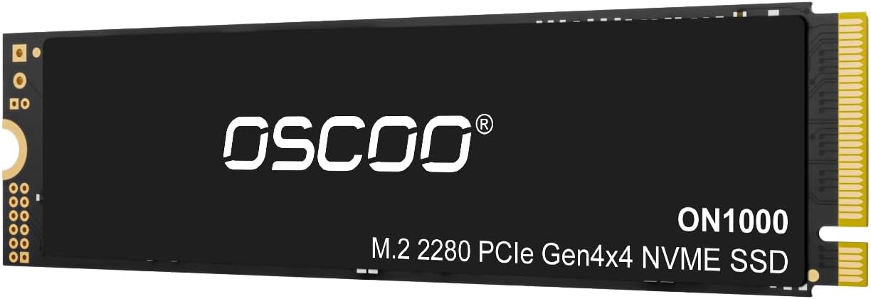 OSCOO 1TB NVMe SSD – M.2 2242 PCIe Gen4x4 Internal Solid State Drive, Up to 5400MB/s Read & 4900MB/s Write, 3D NAND, Compact High-Speed Storage for Ultrabooks, Mini PCs, Embedded Systems - ON1000B