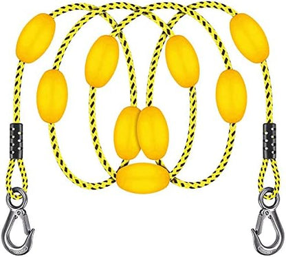 SELEWARE 65ft Tow Rope, Boating Tow Ropes for 1-4 Rider Towable Tubes, W/Floats, Stainless Steel Hook at Each end, idear for Water Sports