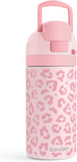 Leopard Skin Kids Insulated Stainless Steel Water Bottle 16 Oz, Travel Tumbler for School, Sports for Girls, Birthday, Back to School