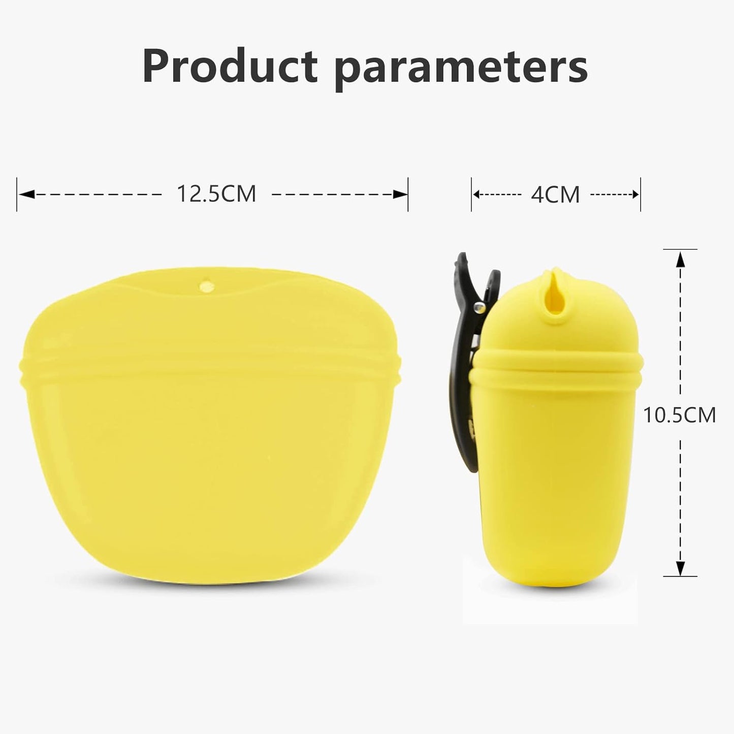 Silicone Dog Treat Pouch 2pcs, MGKSHADOW Treat Pouch Dog Training with Clip and Magnetic Closure, Dog Treat Bag for Dog Walks(Yellow & Blue)