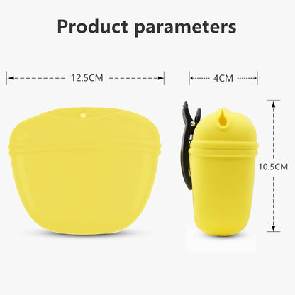 Silicone Dog Treat Pouch 2pcs, MGKSHADOW Treat Pouch Dog Training with Clip and Magnetic Closure, Dog Treat Bag for Dog Walks(Yellow & Blue)